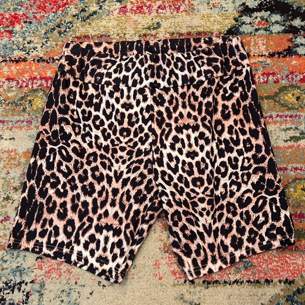 Leopard Print Bike Shorts